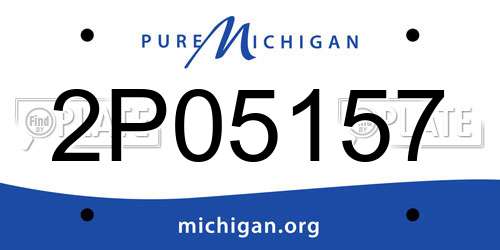 2P05157 Michigan License Plate