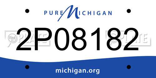 2P08182 Michigan License Plate
