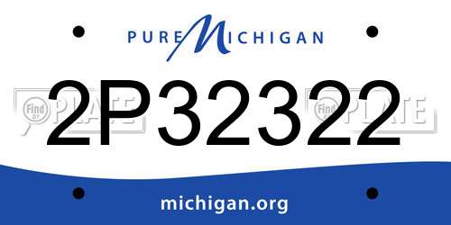 2P32322 Michigan License Plate