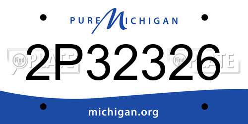 2P32326 Michigan License Plate
