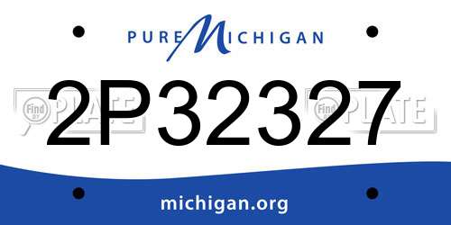 2P32327 Michigan License Plate