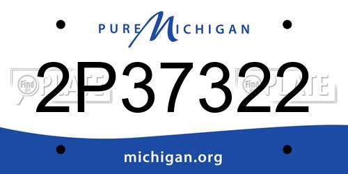 2P37322 Michigan License Plate
