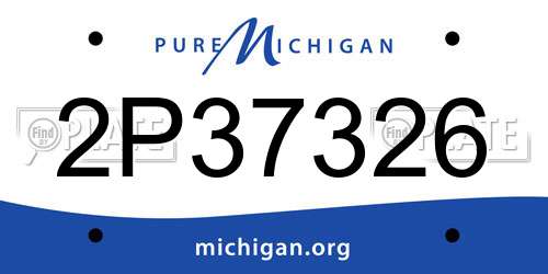 2P37326 Michigan License Plate