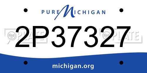 2P37327 Michigan License Plate