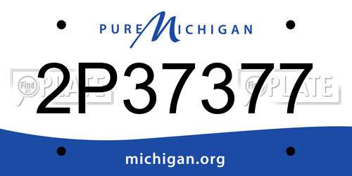 2P37377 Michigan License Plate