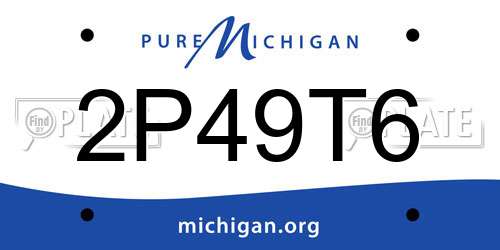 2P49T6 Michigan License Plate