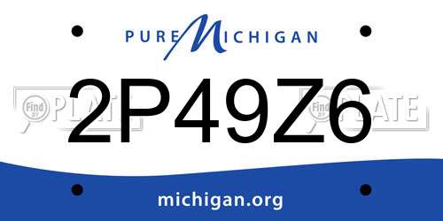 2P49Z6 Michigan License Plate