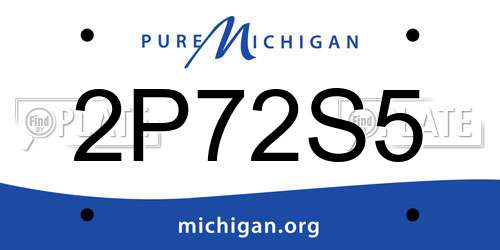 2P72S5 Michigan License Plate
