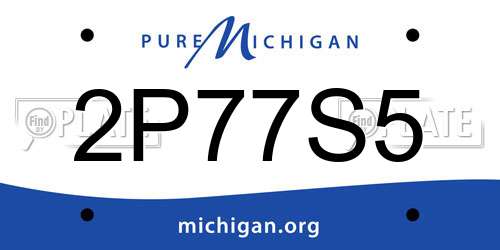 2P77S5 Michigan License Plate