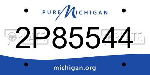 2P85544 Michigan License Plate