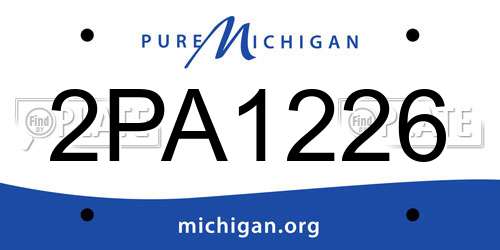 2PA1226 Michigan License Plate