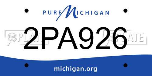 2PA926 Michigan License Plate