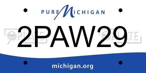 2PAW29 Michigan License Plate