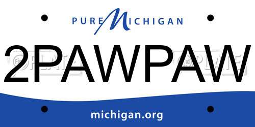 2PAWPAW Michigan License Plate