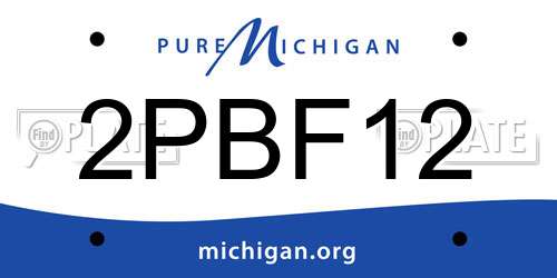 2PBF12 Michigan License Plate