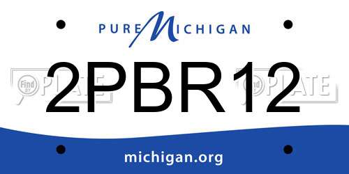 2PBR12 Michigan License Plate