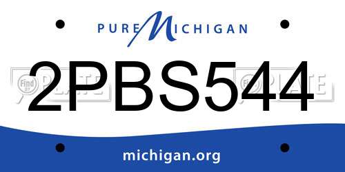 2PBS544 Michigan License Plate