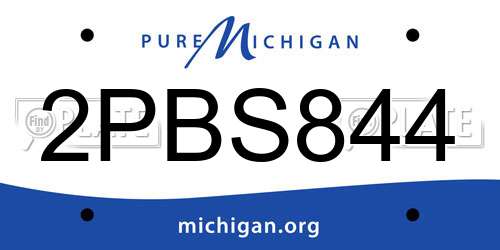 2PBS844 Michigan License Plate