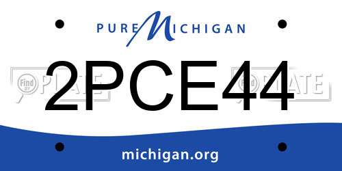 2PCE44 Michigan License Plate