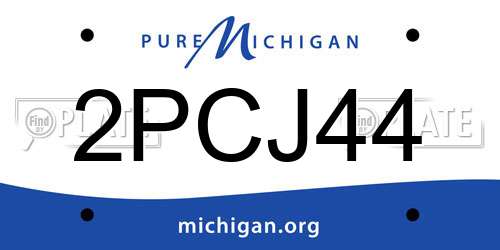 2PCJ44 Michigan License Plate