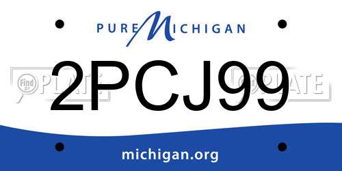 2PCJ99 Michigan License Plate