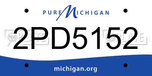 2PD5152 Michigan License Plate
