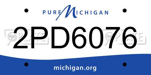 2PD6076 Michigan License Plate