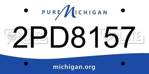2PD8157 Michigan License Plate