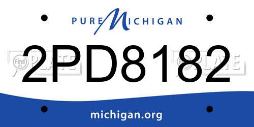 2PD8182 Michigan License Plate