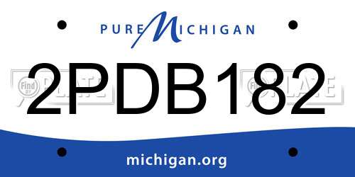 2PDB182 Michigan License Plate