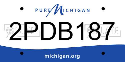2PDB187 Michigan License Plate