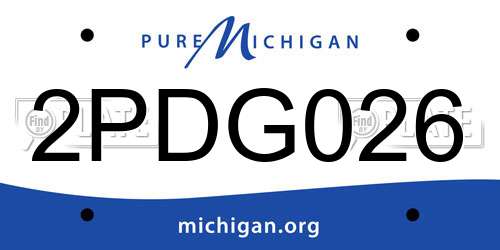 2PDG026 Michigan License Plate