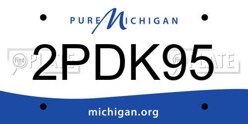 2PDK95 Michigan License Plate