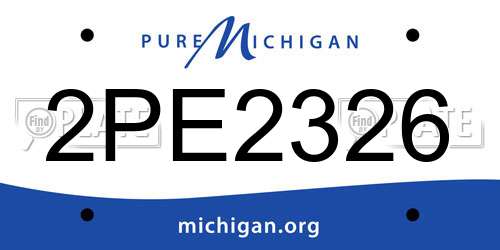 2PE2326 Michigan License Plate