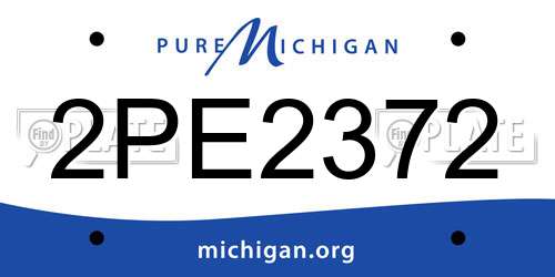 2PE2372 Michigan License Plate