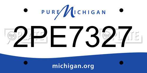 2PE7327 Michigan License Plate