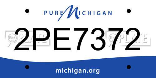 2PE7372 Michigan License Plate
