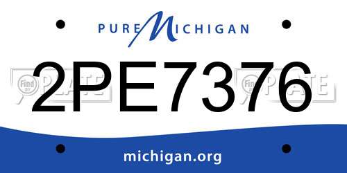 2PE7376 Michigan License Plate