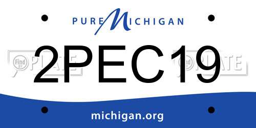 2PEC19 Michigan License Plate