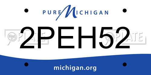2PEH52 Michigan License Plate