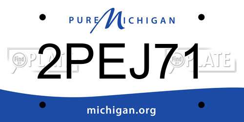 2PEJ71 Michigan License Plate