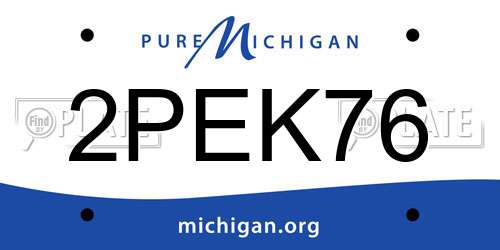 2PEK76 Michigan License Plate