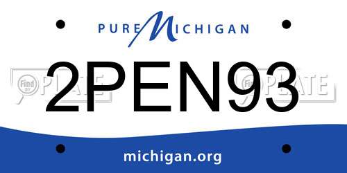 2PEN93 Michigan License Plate