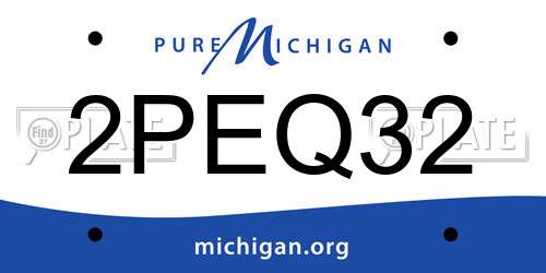 2PEQ32 Michigan License Plate