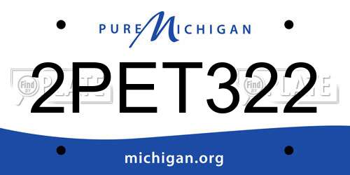 2PET322 Michigan License Plate