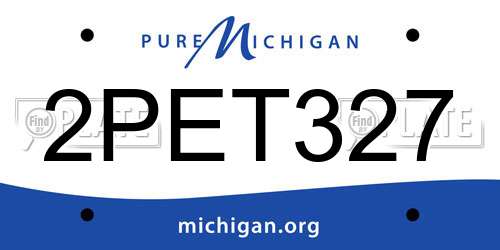 2PET327 Michigan License Plate