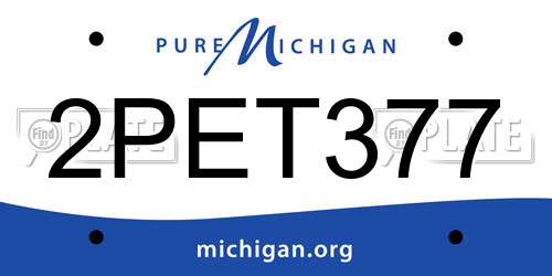 2PET377 Michigan License Plate
