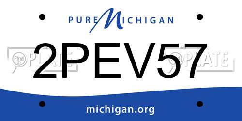 2PEV57 Michigan License Plate