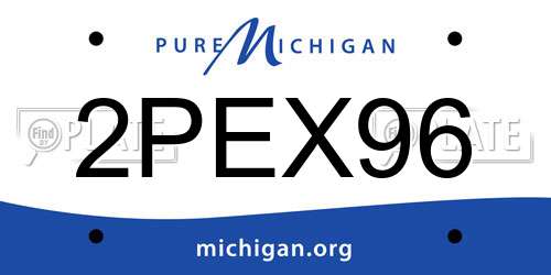 2PEX96 Michigan License Plate
