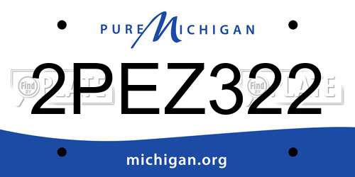 2PEZ322 Michigan License Plate
